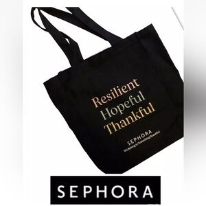 NWOT! Sephora Resilient Hopeful Thankful Canvas Bag